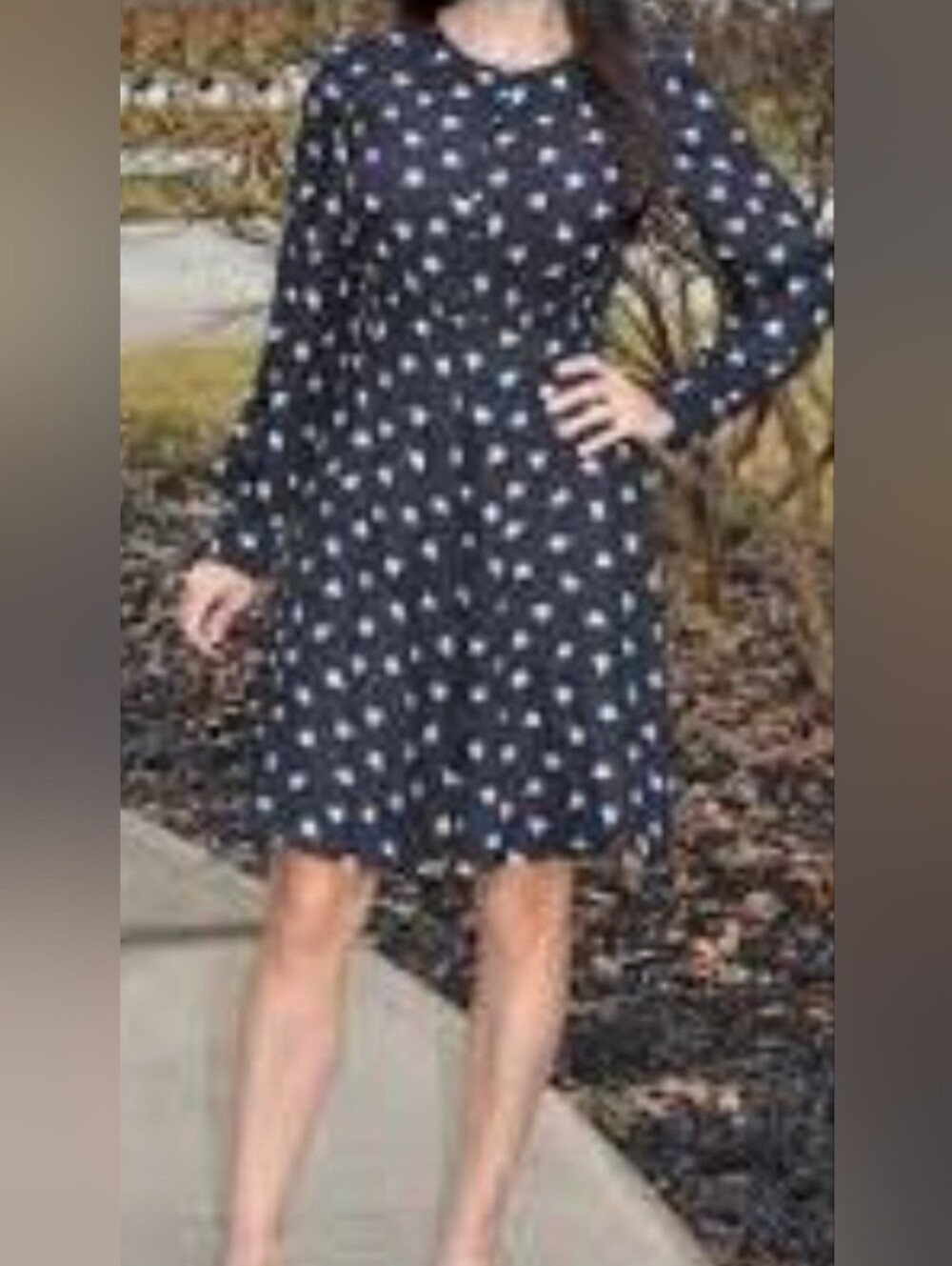 Ann Taylor Black with Yellow Flowers Long Sleeve Dress with Eyelet. NWOT. XS